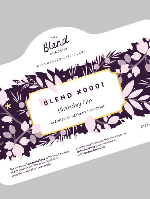 The Blend Academy personalised bottle label